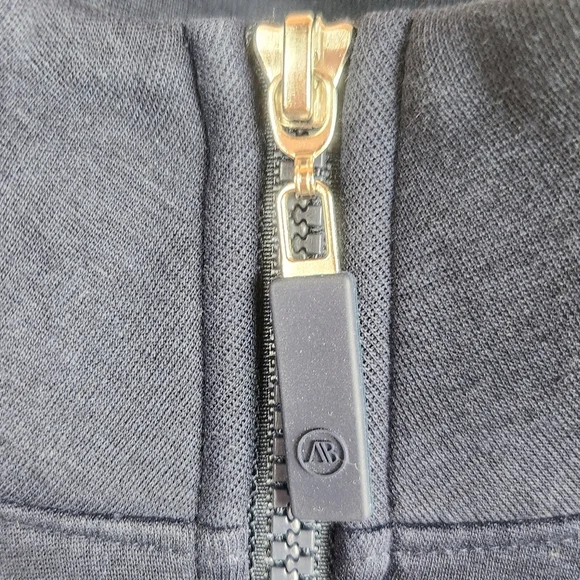 Addison Bay Preppy Athleisure Soft Luxe Varsity Quarter Zip Navy White Black XS - Picture 11 of 13